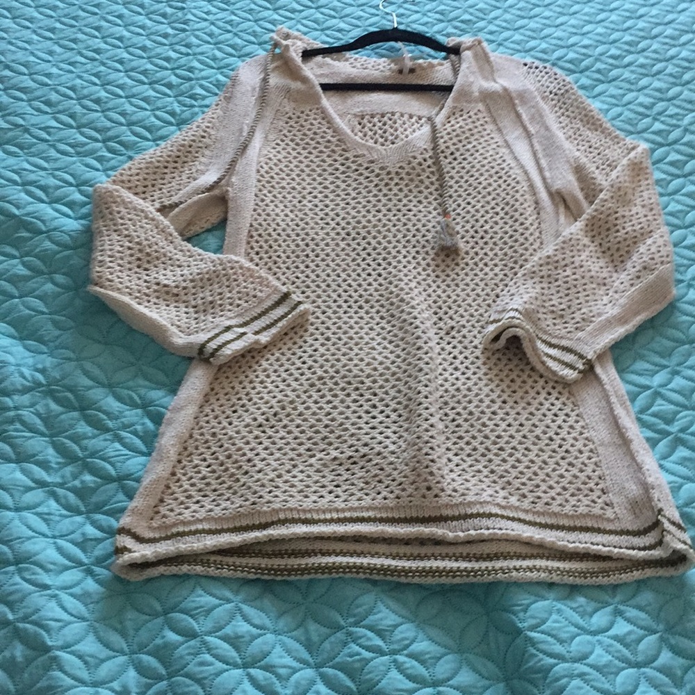 Free People open weave cream color sweater